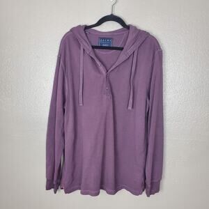 JACHS New York Women's Purple Textured Cotton Long Sleeve Hoodie XL